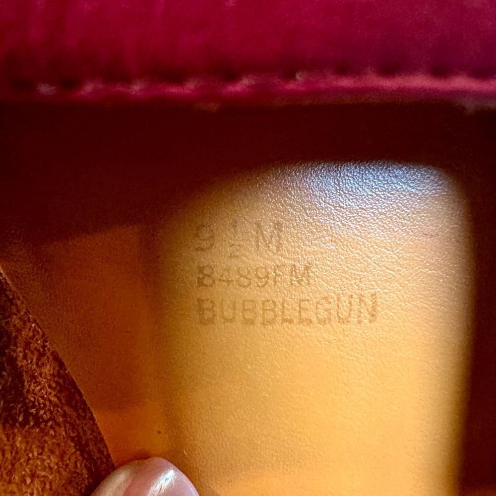 Lauren Sport Ralph Lauren Bubblegum Pink Studded Leather Flats Sz 9 Colorblock - Picture 7 of 8